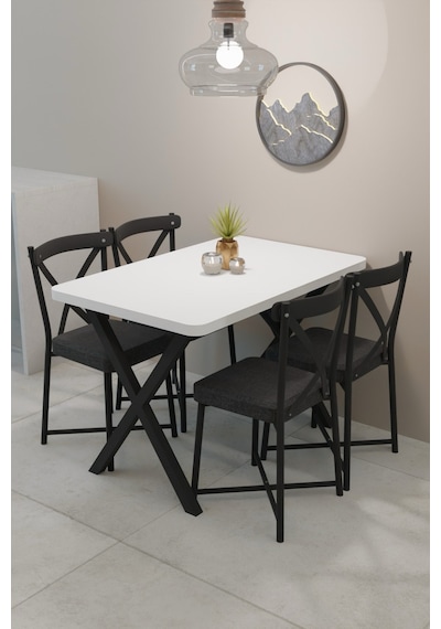 Modern Yemek Masası Takımı 70x110 Cm Oval Mutfak Masası & 4 Adet Tonet Model Kumaş Döşemeli Sandalye Beyaz Modern Yemek Masası Takımı 70x110 Cm Oval Mutfak Masası & 4 Adet Tonet Model Kumaş Döşemeli Sandalye Beyaz