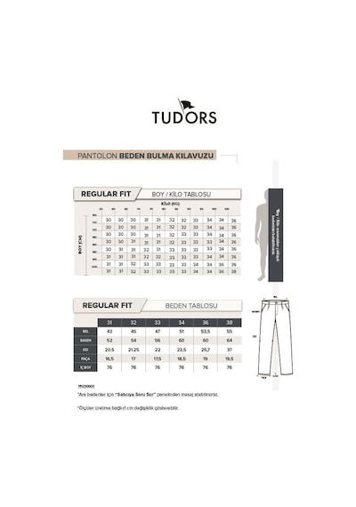 Tudors Erkek Regular Fit Rahat Kesim Mevsimlik Kanvas Siyah Pantolon-34476 Siyah