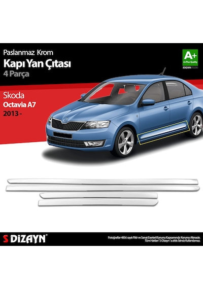 S-dizayn Skoda Octavia A7 Krom Kapı Yan Çıtası 2013-2020