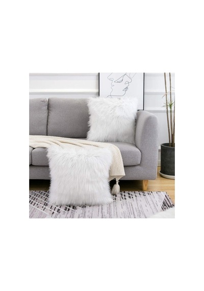 Enc Home Peluş Kırlent Kılıfı Beyaz