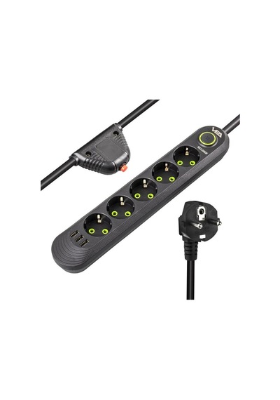 Vea Va-21561 5'li 3 Usb'li 1.5 Metre Akım Korumalı Priz Siyah