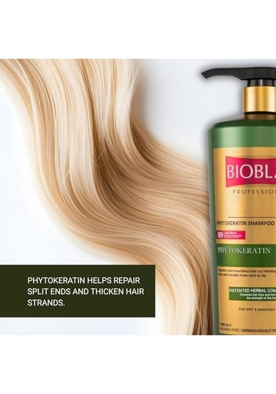 Bioblas Phytokeratin Şampuan Saç Dökülmesine Karşı, Onarıcı & Güçlendirici Etki, Bitkisel Keratin İçerikli, 1000 Ml