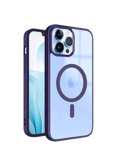 Apple  Uyumlu  iPhone 13 Pro Max Magsafe Özellikli Renkli Clear Case Kapak