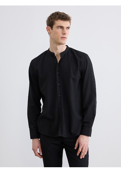 Lcw Vision Siyah Regular Fit Hakim Yaka Erkek Gömlek