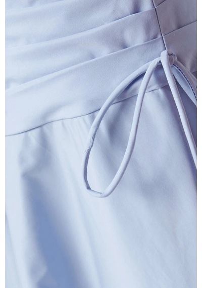 3.1 Phillip Lim Ruched Handkerchief Premium Pamuk - Poplin Lüks Tasarım Kadın Elbise Mavi