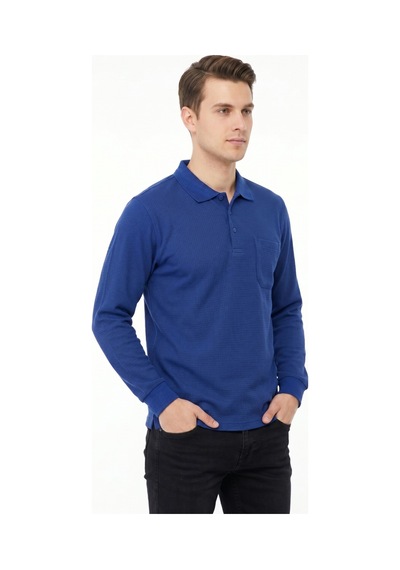 Dynamo Erkek Mevsimlik Polo Yaka Cepli Sweatshirt Bgl-st05366 Indigo