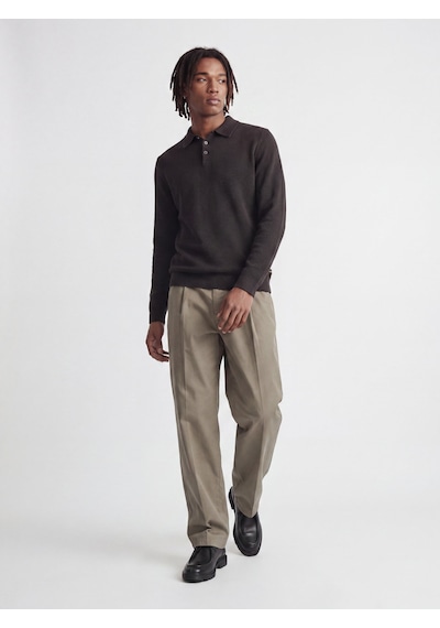 Jack & Jones Jprblurıley Knıt Polo Ls Kahverengi