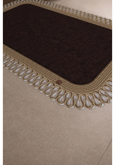 Banyo Paspası Takımı 70x110+50x70 Cm Dış Trikot Acı Kahve & Hasır