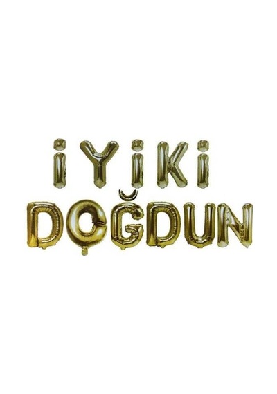 Folyo Balon 16 Inc Iyiki Doğdun Seti Altın P1-150