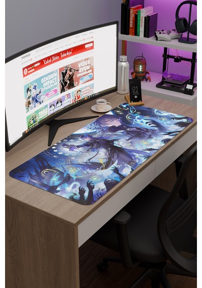 Flins Genshin Impact Anime Oyuncu V3 - 90x40 Xxl Gaming Mouse Pad Fare Altlığı