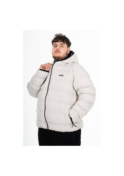 Maraton Sportswear Büyük Beden Erkek Kapşonlu Uzun Kol Basic Taş Rengi Mont 21391-taş Rengi Taş