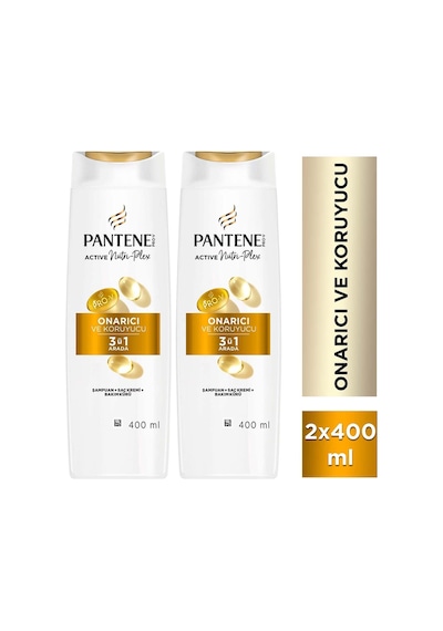 Onarıcı & Koruyucu 3 Ü 1 Arada Şampuan 400ml Yıpranmış Saçlar X 2 Adet Tüm Saç Tipleri