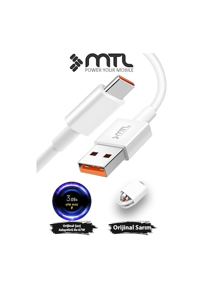 3a Usb To Type-c Hızlı Şarj Ve Data Aktarım Kablosu 1 Metre Mt438
