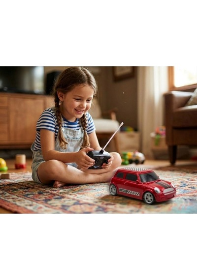 Uzaktan Kumandalı Mini Cooper 1:18 Ölçekli Spor Oyuncak Yarış Arabası Kırmızı