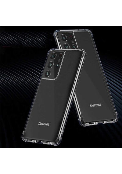 Galaxy S21 Ultra Kılıf Zore Nitro Anti Shock Silikon Kılıf Renksiz