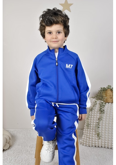 Miababy Scuba Fermuarlı Takım Saks Mavi