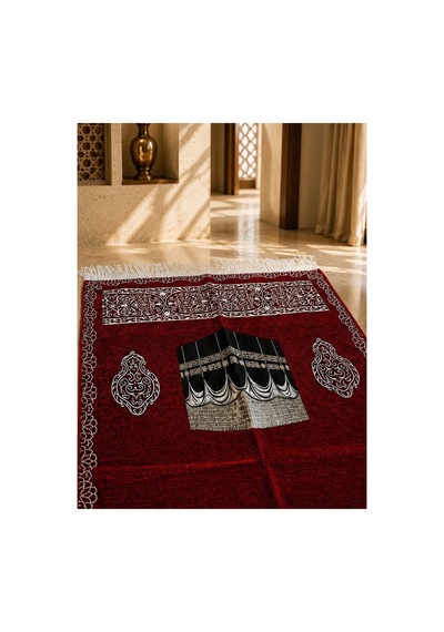 Kâbe Kapısı Desenli Seccade Altın Detaylı, Burma Püsküllü, Kadife Dokulu Premium Namaz Seccadesi Kırmızı Mavi Kâbe Kapısı Desenli Seccade Altın Detaylı, Burma Püsküllü, Kadife Dokulu Premium Namaz Seccadesi Kırmızı Mavi