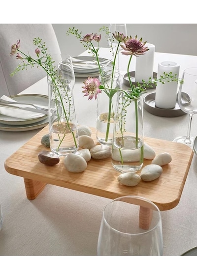Bambu Ayaklı Sunumluk, Servis, Kesim Tahtası 35 22cm