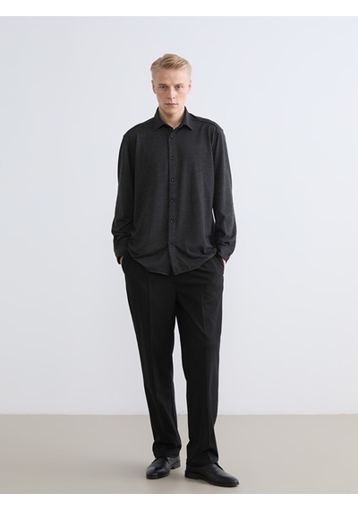 Lcw Vision Antrasit Regular Fit Erkek Dokulu Gömlek