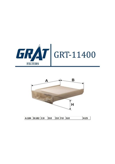 GRAT 11400 Polen Filtresi CLIO III Modus Twingo / Logan Sandero Duster / Micra K12 03- Note 07-
