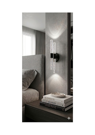 Bubbleflux Dubble Small 31 Cm Modern Tasarım Led Aplik - Duvar Lambası - Siyah - Pilli - Beyaz Led Siyah Pilli Duble