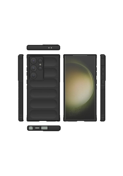 Zore Samsung Galaxy Uyumlu S24 Ultra Kılıf Esnek Tpu Oyuklu Arka Yüzey Tasarımlı Ogaa Etnik Silikon Kapak - Lacivert