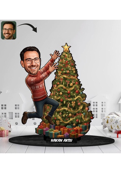 Bk Gift Kişiye Özel Erkek Yılbaşı Tasarımlı Karikatür Biblo -1, Yılbaşı Hediyesi, Yeni Yıl Hediyesi Kobitmeyencom35610 Bk Gift