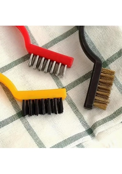Tr 6'li Mini Tel Fırça Seti Aspiratör Musluk Duşakabin Lavabo Fırın Ocak Mutfak Derz Banyo Tuvalet Pas Yağ Tem