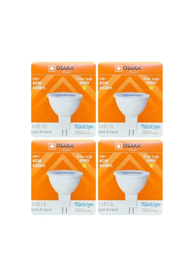 5w 40w Sarı Işık 3000k Mr16 Led Çanak Ampul, 4 Adet Diğer