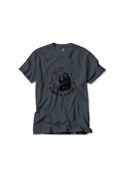 Camp Coffe Bear Füme Tişört