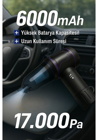 Hup-2 Kablosuz El Süpürgesi Araç Içi & Ev Için 20.000rpm Güç Çok Amaçlı Dijital Göstergeli - 783771411