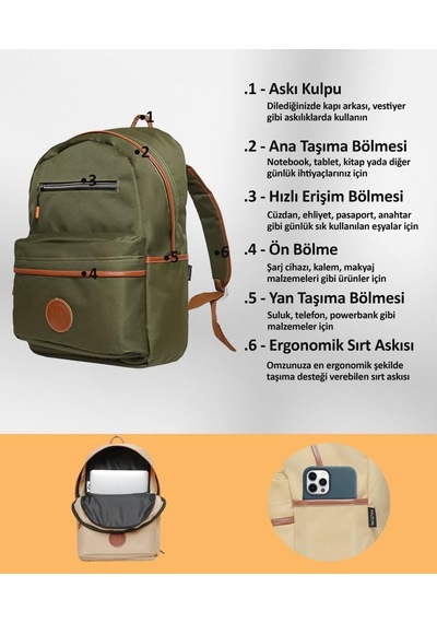 NPO nJoy 16" Unisex Notebook & Günlük Sırt Çantası