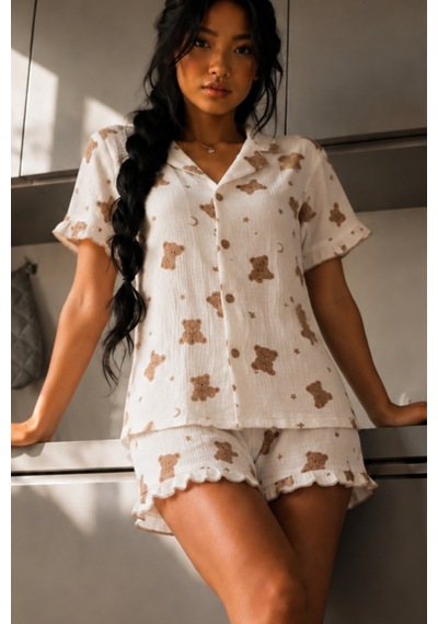 Norcia Sports Kadın Cool Elastanlı Kar Beyaz Pijama Takımı Çok Renkli - 929322928 Çok Renkli - 929322928 Çok Renkli
