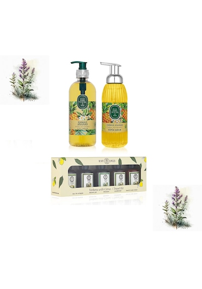 Hawaii Ananas Sıvı Ve Köpük Sabun, Verbena Cıtrus Seyahat Seti, H-pro Hijyen
