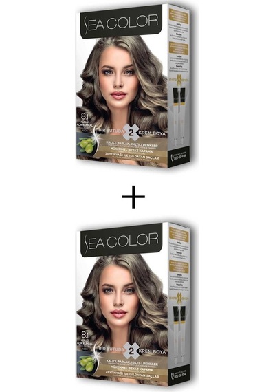 2X2 Tüp Krem Saç Boyası Seti Küllü Açık Kumral No:8.1