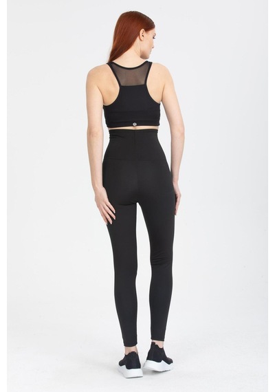 Fit Women Sauna Termal Agraflı Kopçalı Korse Tayt 4409 Siyah