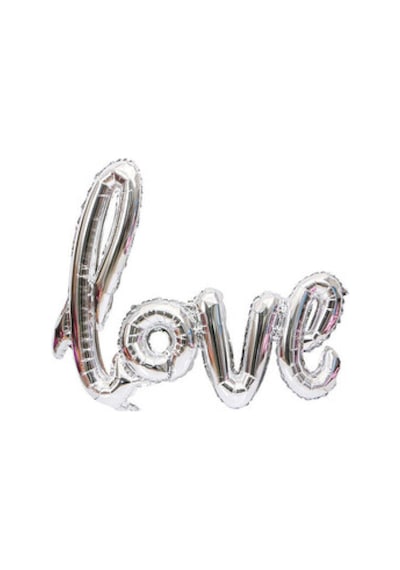 Folyo balon 20 inc love gümüş 50x40 cm pk:1