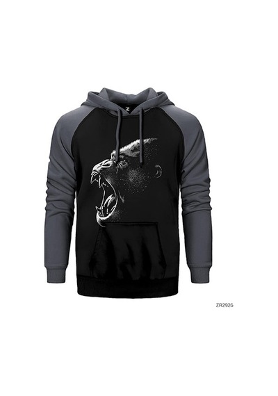 King Kong Face Kırmızı Renk Reglan Kol Sweatshirt / Hoodie