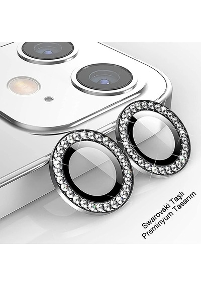 Apple Uyumlu iPhone 13/13 Mini Silver Gümüş Kamera Koruyucu Lens Koruyucu