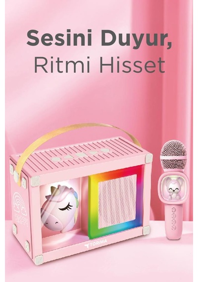 Torima KIDMIC07 RGB Unikorn Figürlü Mikrofonlu Karaoke Bluetooth Hoparlör