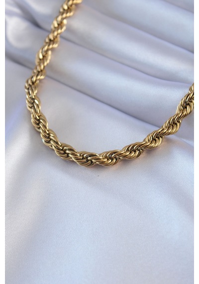 316l Çelik Gold Renk Burgu Model 45 Cm Kadın Kolye - Tj-bko7589 Gümüş