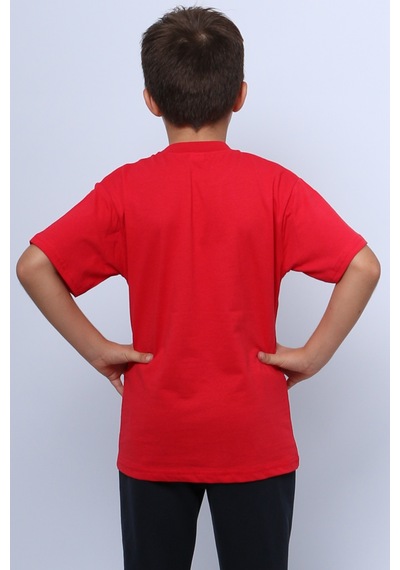 Hçm Çocuk Atatürk Ayyıldız Baskılı Tshirt Kısa Kollu A62 Kırmızı - Beyaz