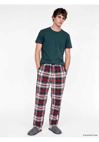 LC Waikiki Lc Waıkıkı Kırmızı Regular Fit Ekose Erkek Pijama Alt