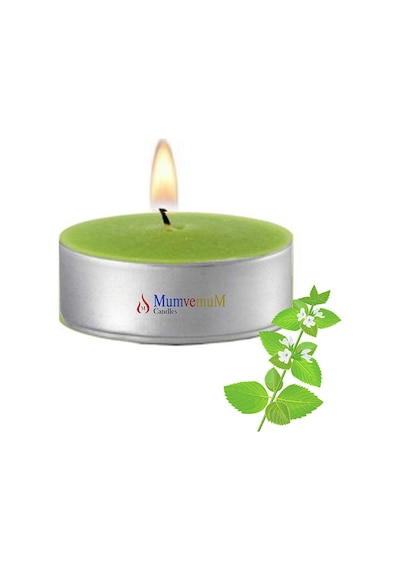 100 Lu Melisa Kokulu Yeşil Tealight Mum