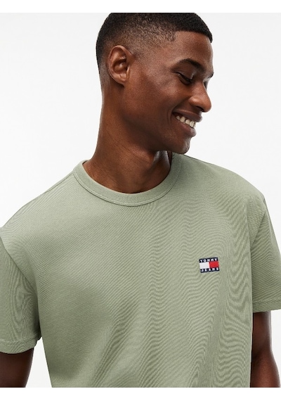 Tommy Hilfiger Tjm Reg Badge Tee Ext Erkek Yeşil T-shirt - Dm0dm20322