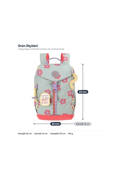 Lassig Happy Trails Mini Outdoor Sırt Çantası Flower Çok Renkli