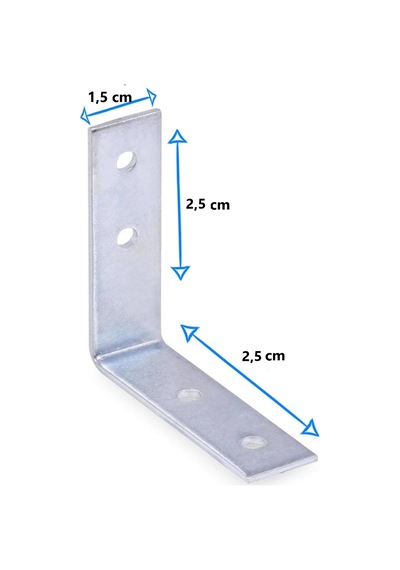 Mobilya, Dolap Yatak Duvara Sabitleme Bağlantı Aparatı L Demiri Gönye 1,5cmx2,5 Cmx2,5cm 20 Adet