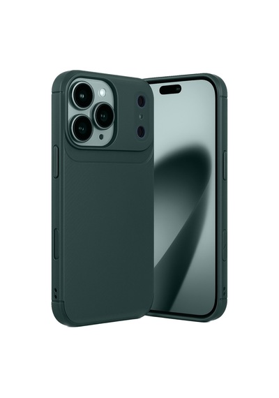 Apple Uyumlu iPhone 17 Pro Max Uyumlu Auto Focus Karbon Kapak - Koyu Yeşil