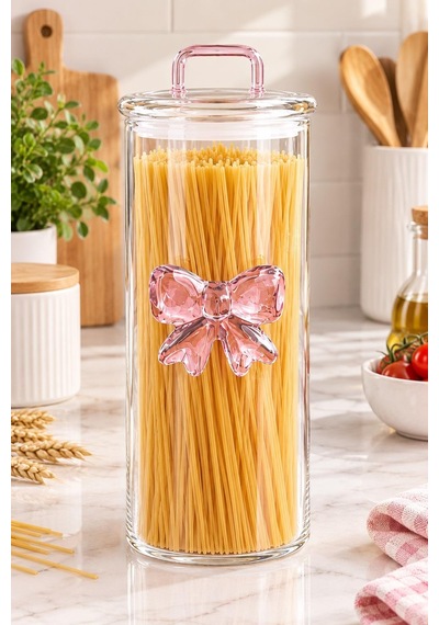 3 Lü Borosilikat Cam Kavanoz, Saklama Kabı 1300ml Şeffaf