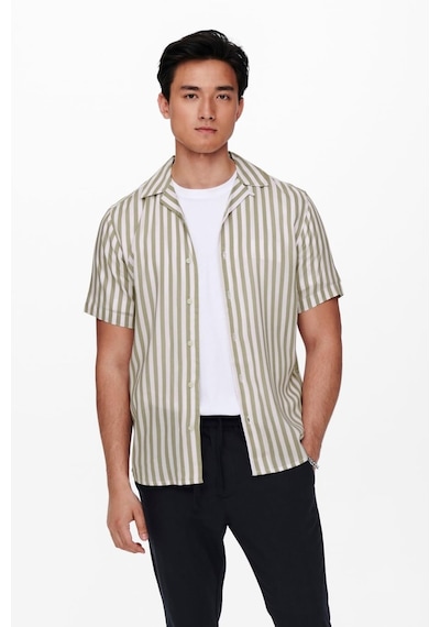 Only & Sons Onswayne Lıfe Ss Vıscose Shırt Noos 22013267 Bej 001